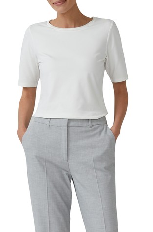 Bombažna majica s satenastim ovratnikom