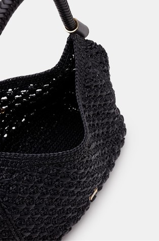DOLCE &amp; GABBANA Sicily cekar iz rafije in usnja Črna - Black 6