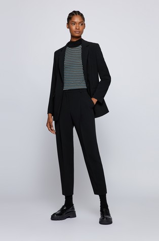HUGO BOSS Crease-resistant relaxed-fit jacket in Japanese crepe Black 5