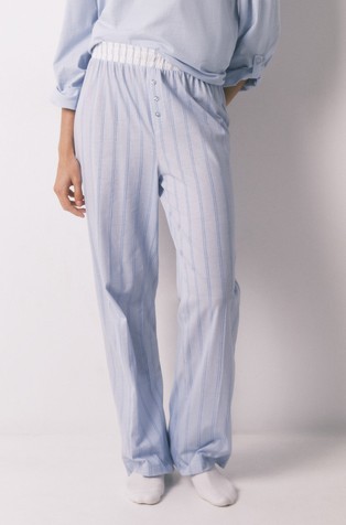 Črtast bombažen spodnji del pižame