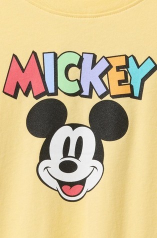 GAP babyGap × Disney majica s potiskom za malčke Rumena - Pale Banana 12-0824Tcx 3
