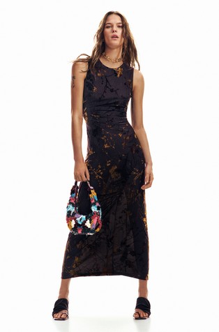 Midi obleka brez rokavov