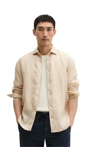 Shaped fit linen shirt