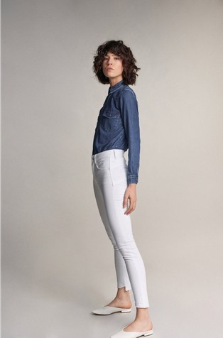 SALSA JEANS Secret glamour push in cropped jeans in coloured fabric White 3