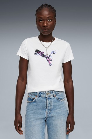 Graphic Floral Cat Tee