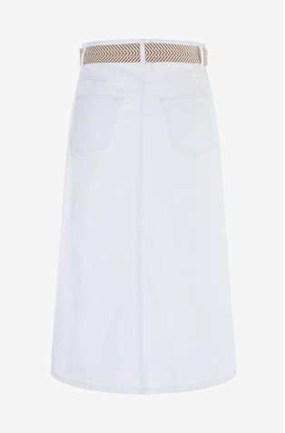 MORE &amp; MORE Midi denim skirt White 2