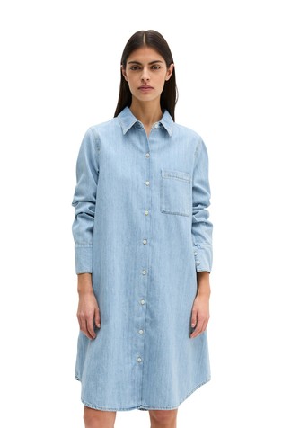Relaxed denim shirt dress in organic cotton