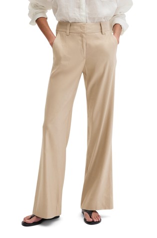 Flared linen and viscose pants