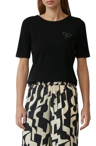 Jersey t-shirt in a slim fit with rhinestoned detail