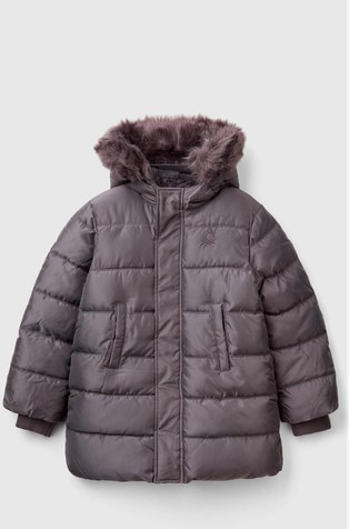 Daljša prešita bunda s podlogo iz umetnega krzna