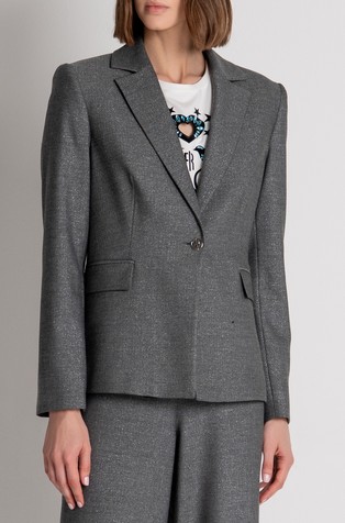 Herringbone blazer with lurex