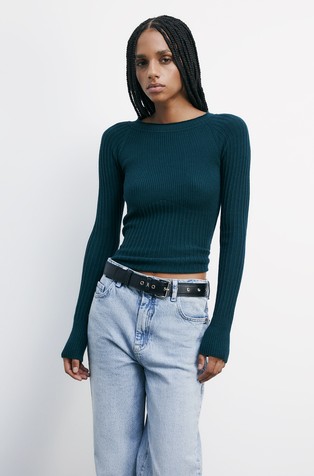 Essential ribbed fitted sweater