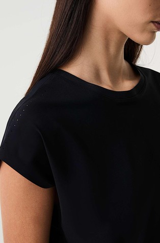 ALPHATAURI Majica iz power stretch jerseya Črna - Black 5