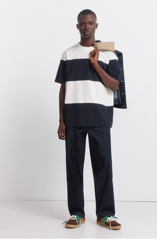 Color block cotton T-shirt