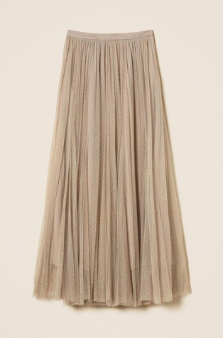 Long tulle skirt with lurex