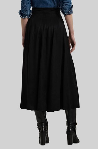 RALPH LAUREN Midi krilo z okrasnima zaponkama Črna - Black 2
