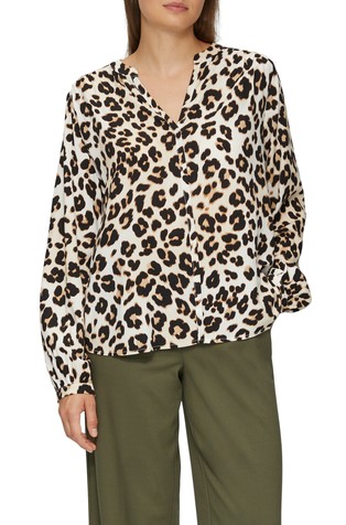 Viscose blouse with animal print