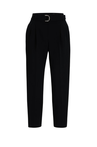 Regular-fit cropped trousers in crepe