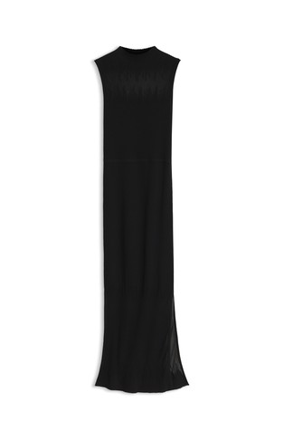 Knitted tube dress with sheer detailing