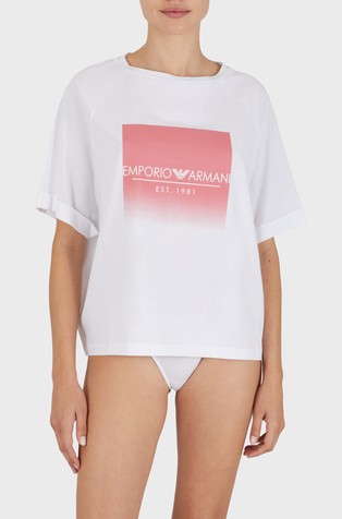 Organic-cotton T-shirt with logo print