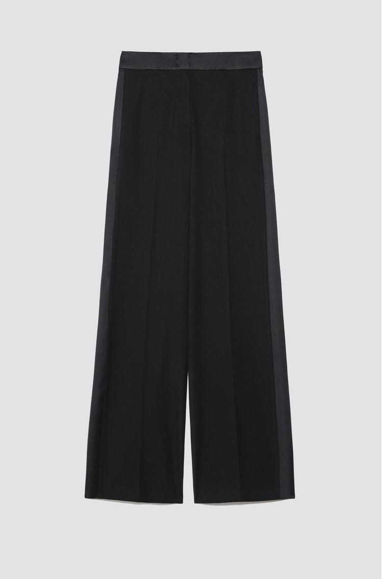 MAX&amp;CO Twill tuxedo-style trousers Black 