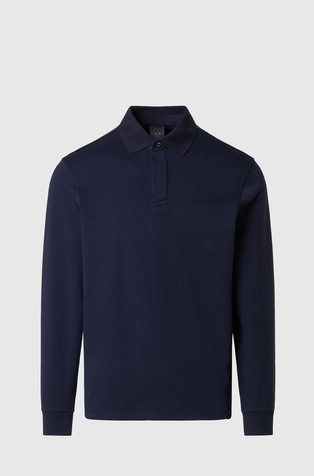 Jersey long-sleeved polo shirt