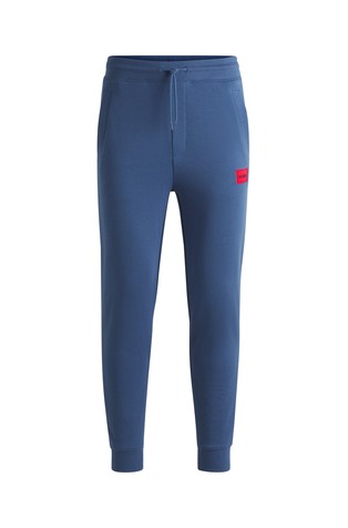 Cotton tracksuit bottoms with logo patch