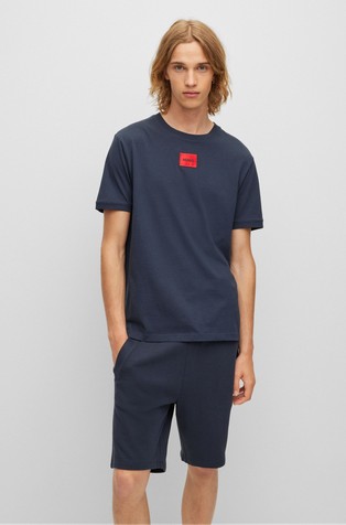 Regular-fit majica s kontrastnim logo našitkom