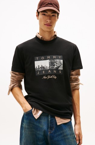 Photo Print Jersey Crew Neck T-Shirt