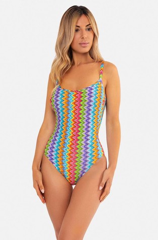Swimsuit with zigzag print