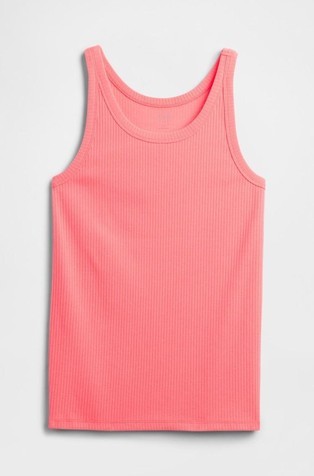 GAP Ribbed Tank Top Neon Blazing Pink 5