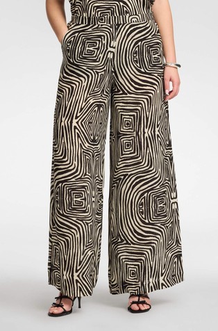 Viscose palazzo pants with geometric print