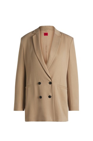 Relaxed-fit blazer with double-breasted closure