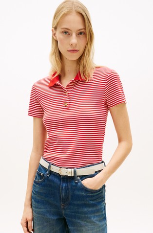 Slim fit polo majica s kratkimi rokavi