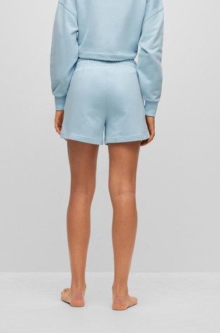 HUGO BOSS Regular-fit shorts in cotton terry with graffiti-style logo Light/Pastel Blue 2
