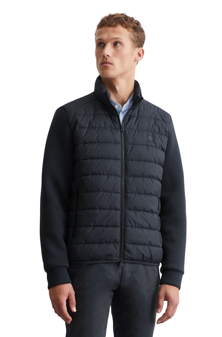 MARC O'POLO Quilted jacket regular with soft scuba sleeves Dark Navy 