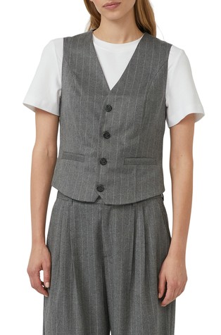 Oprijet telovnik s črtastim vzorcem