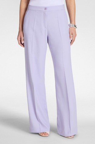 Straight fit crepe trousers