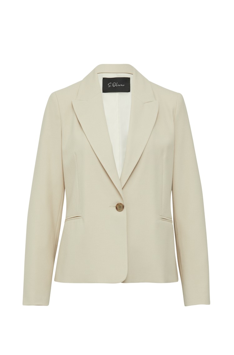 S.OLIVER Fitted blazer in viscose blend Beige 