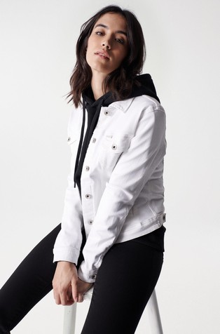 SALSA JEANS Obarvana denim jakna Bela - White 5