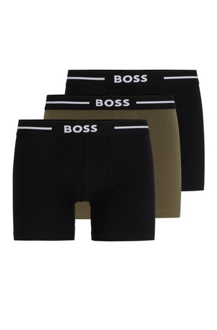 Three-pack of boxer briefs with logo waistbands