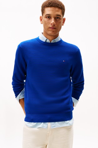 Textured Knit Crew Neck Jumper