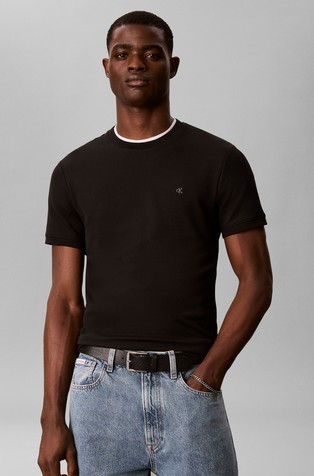 Slim fit cotton blend T-shirt