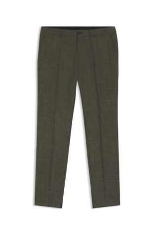 Slim-fit trousers in virgin wool and linen