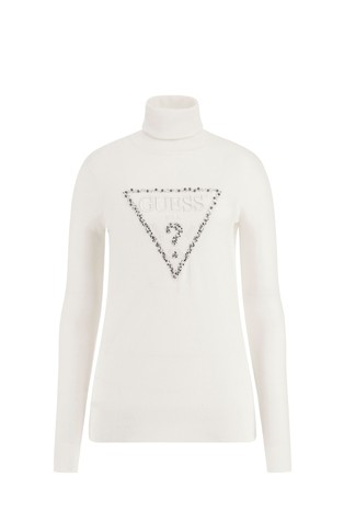 Viscose-blend knit turtle neck