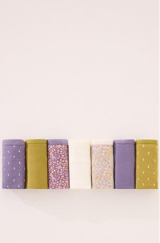 Pack of 7 cotton Brazilian panties