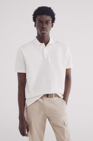 Regular fit polo majica iz strukturirane tkanine