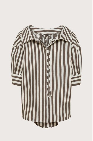 Loose striped linen-blend shirt