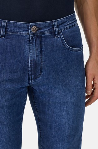 BOGGI MILANO Regular Stretch Denim Jeans Medium Blue 4