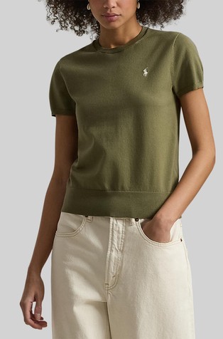 Pletena majica s kratkimi rokavi